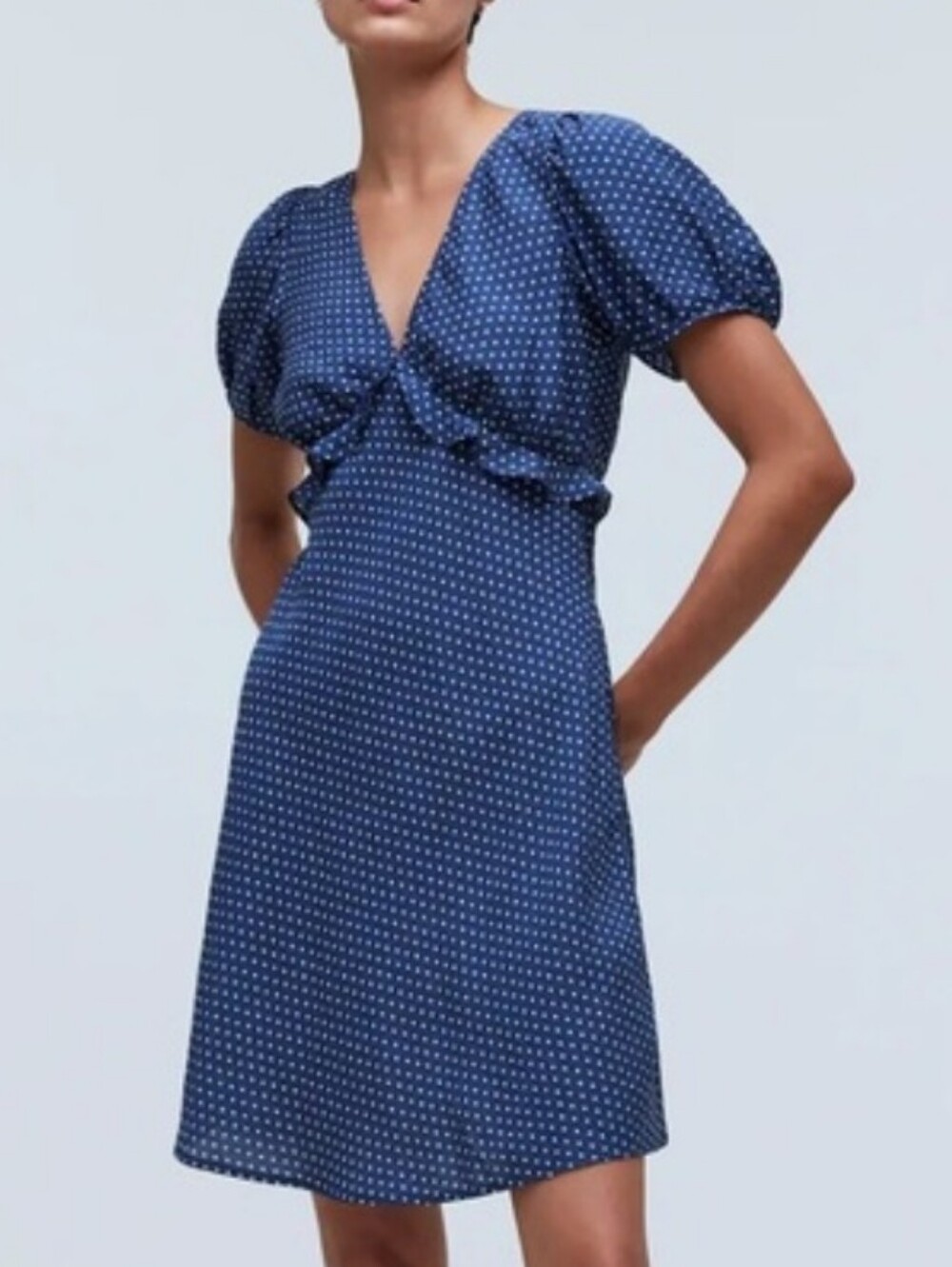 Madewell Blue Polka Dot A-Line Skirt